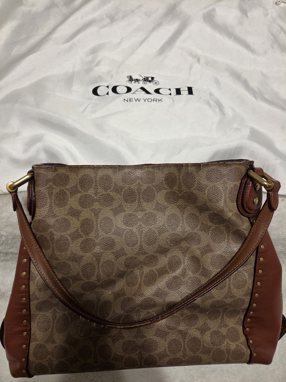 COACH Signature Canvas Hobo Bag in Brown
